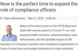 NOW IS THE PERFECT TIME TO EXPAND THE ROLE OF COMPLIANCE OFFICERS
