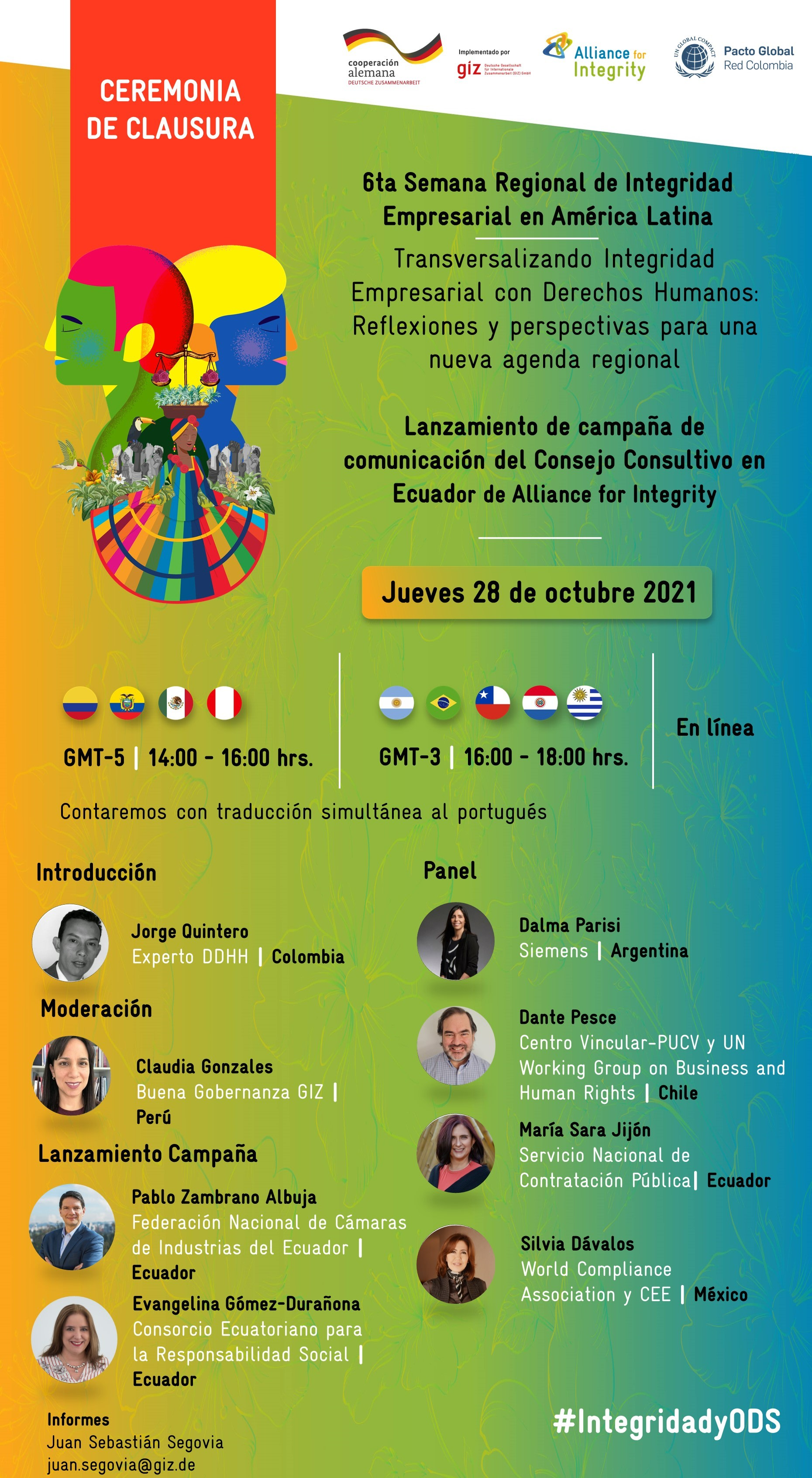 Evento de clausura: Transversalizando Integridad Empresarial con Derechos Humanos - Reflexiones y Perspectivas para una Nueva Agenda Regional - Alliance for Integrity Evento de clausura: Transversalizando Integridad Empresarial con Derechos Humanos - Reflexiones y Perspectivas para una Nueva Agenda Regional - Alliance for Integrity