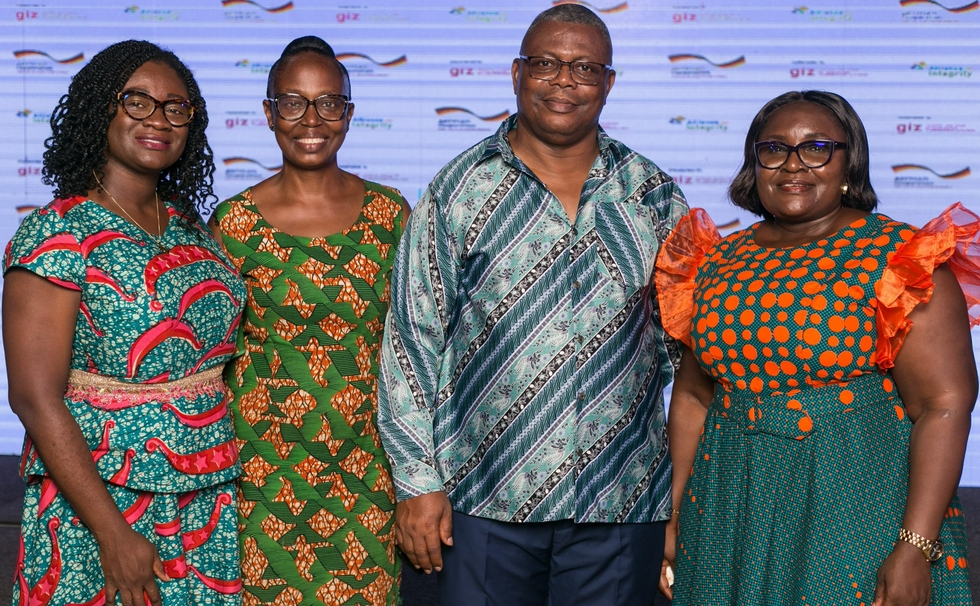 Kosi Yankey-Ayeh (Chief Executive Officer, Ghana Enterprises Agency, and Chair of the Ghana Alliance for Integrity), Beauty Emefa Narteh (Executive Secretary, Ghana Anti-Corruption Coalition), Richard Ackom Quayson (Deputy Commissioner for the Commission on Human Rights and Administrative Justice), Linda Ofori-Kwafo (Executive Director of the Ghana Integrity Initiative)